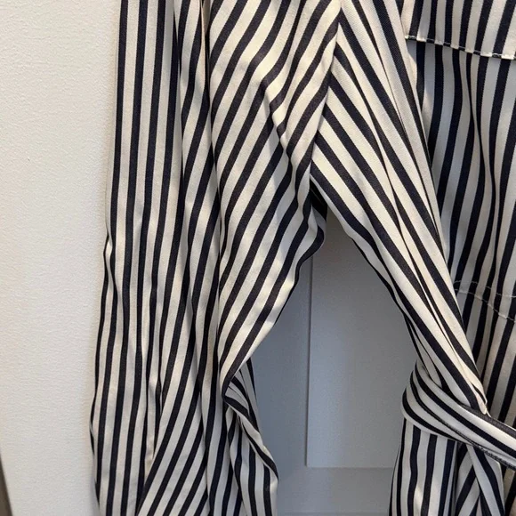 ME+EM Navy and White Striped Blouse - Picture 4 of 7